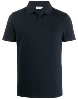 fitted buttonless polo shirt