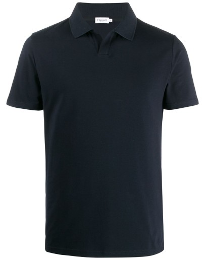 fitted buttonless polo shirt