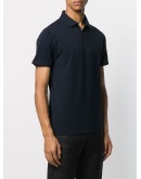 fitted buttonless polo shirt