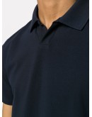 fitted buttonless polo shirt