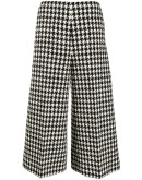 houndstooth print cropped trousers