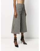 houndstooth print cropped trousers