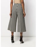houndstooth print cropped trousers