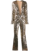 plunge style embellished jumpsuit