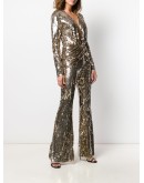 plunge style embellished jumpsuit