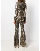 plunge style embellished jumpsuit