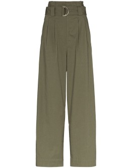 paperbag-waist wide-leg trousers