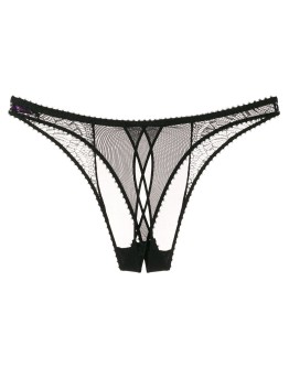 lace insert crotchless thong
