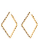 embellished square hoop earrings