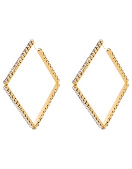 embellished square hoop earrings