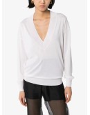 V-neck long-sleeved sweater