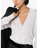 V-neck long-sleeved sweater