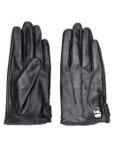 pin-embellished pebbled gloves