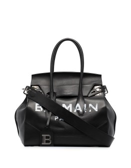 logo print shoulder bag