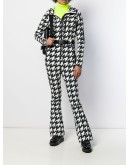 houndstooth hooded jumpsuit
