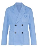 denim double-breasted blazer 