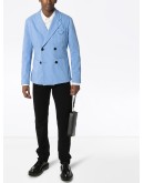 denim double-breasted blazer 
