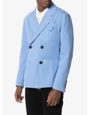 denim double-breasted blazer 