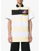 Striped camera logo polo shirt 