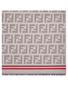 monogram print scarf