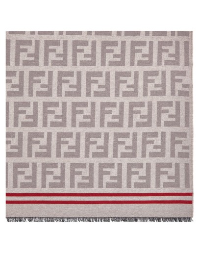 monogram print scarf