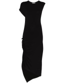 asymmetric gathered midi dress