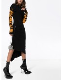 asymmetric gathered midi dress
