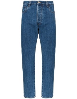 tapered straight-leg jeans