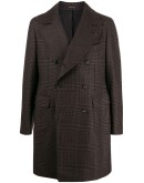plaid double-breasted coat
