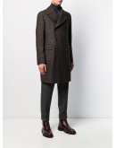 plaid double-breasted coat