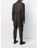 plaid double-breasted coat