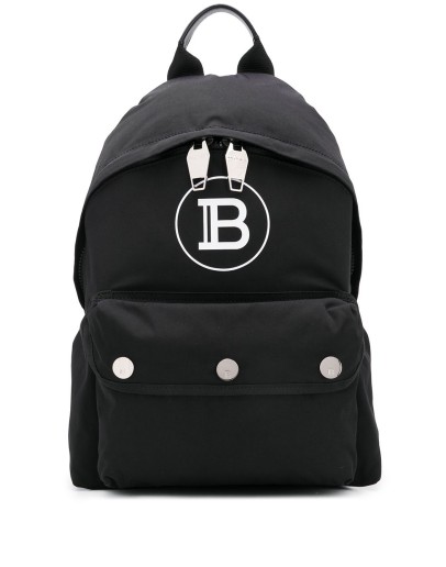 B logo print backpack