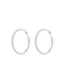 silver-tone crystal hoop earrings