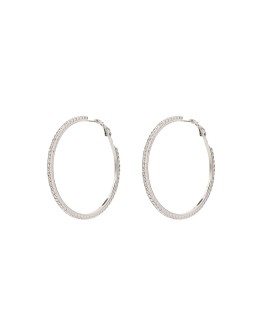 silver-tone crystal hoop earrings