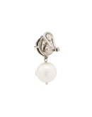 silver-tone crystal and pearl earrings 