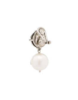silver-tone crystal and pearl earrings 