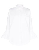 ruffle-cuff oversized shirt