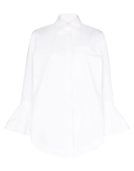 ruffle-cuff oversized shirt