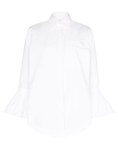 ruffle-cuff oversized shirt