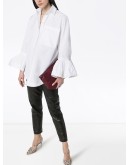 ruffle-cuff oversized shirt