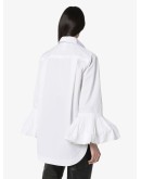 ruffle-cuff oversized shirt