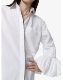 ruffle-cuff oversized shirt