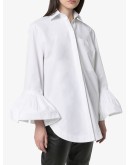 ruffle-cuff oversized shirt