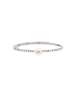 silver-tone crystal-embellished choker