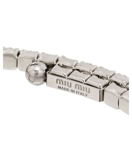 silver-tone crystal-embellished choker
