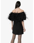 feather embroidered mini dress