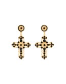crystal-embellished cross earrings