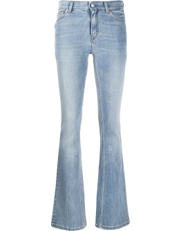 high waisted bootcut denim jeans