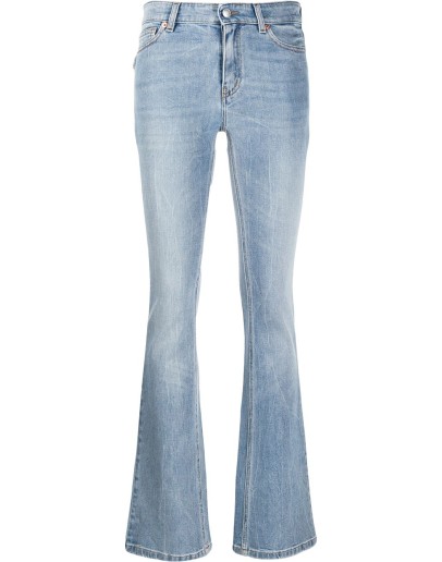 high waisted bootcut denim jeans
