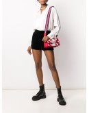 high-waisted velvet shorts
